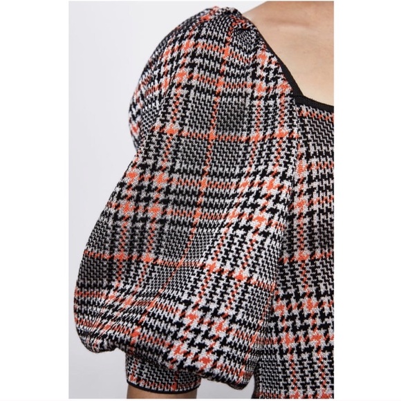 NWT ZARA Plaid Knit Dress M Blogger’s Fav - Picture 8 of 11